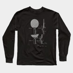 Table Tennis Racket Vintage Patent Drawing Long Sleeve T-Shirt